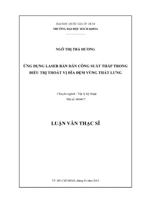 Luận văn thạc sĩ vật lý kỹ thuật ứng dụng laser bán dẫn công suất thấp trong điều trị thoát vị đĩa đệm vùng thắt lưng