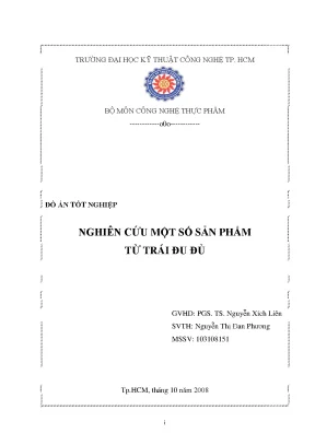 Luận văn nghiên cứu một số sản phẩm từ trái đu đủ