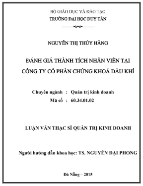 Luận văn thạc sĩ đánh giá thành tích nhân viên tại công ty cổ phần chứng khoán dầu khí
