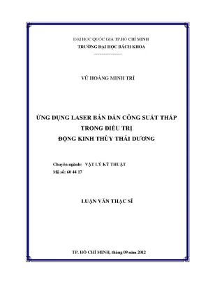 Luận văn thạc sĩ vật lý kỹ thuật ứng dụng laser bán dẫn công suất thấp trong điều trị động kinh thùy thái dương