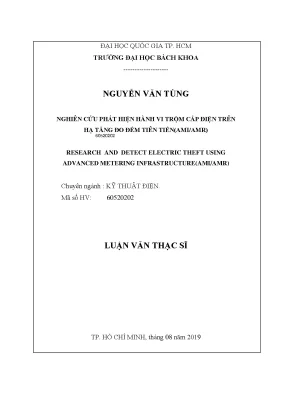Luận văn thạc sĩ kỹ thuật điện nghiên cứu phát hiện hành vi trộm cắp điện trên hạ tầng đo đếm tiên tiến ami
