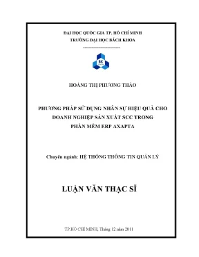 Luận văn thạc sĩ hệ thống thông tin quản lý phương pháp sử dụng nhân sự hiệu quả cao doanh nghiệp sản xuất scc trong phần mềm erp axapta
