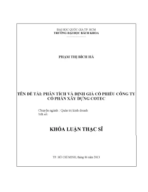 Luận văn thạc sĩ quản trị kinh doanh phân tích và định giá cổ phiếu công ty cổ phần xây dựng cotec ctd