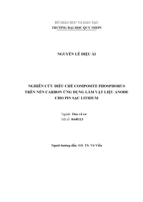 Luận văn thạc sĩ hóa vô cơ nghiên cứu điều chế composite phosphorus trên nền carbon ứng dụng làm vật liệu anode cho pin sạc lithium