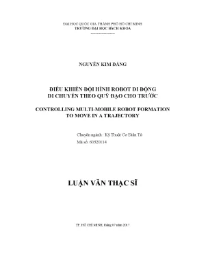 Luận văn thạc sĩ kỹ thuật cơ điện tử điều khiển đội hình robot di động di chuyển theo quỹ đạo cho trước