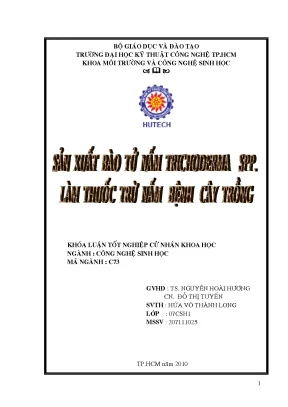 Luận văn sản xuất trichoderma spp làm thuốc trừ nấm bệnh cây trồng