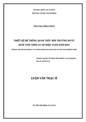 Luận văn thạc sĩ kỹ thuật điều khiển và tự động hóa thiết kế hệ thống quan trắc môi trường nước nuôi tôm trên cơ sở điện toán đám mây