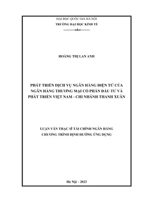 Luận văn thạc sĩ tài chính ngân hàng phát triển dịch vụ nhđt của ngân hàng thương mại cổ phần đầu tư và phát triển việt nam chi nhánh thanh xuân