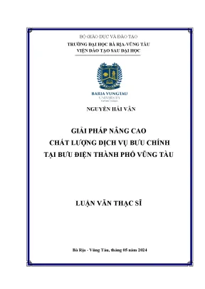 Luận văn thạc sĩ giải pháp nâng cao chất lượng dịch vụ bưu chính tại bưu điện thành phố vũng tàu