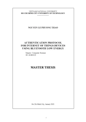 Luận văn thạc sĩ khoa học máy tính authentication protocol for internet of things devices using bluetooth low energy