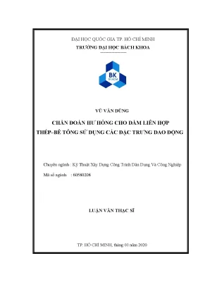 Luận văn thạc sĩ kỹ thuật xây dựng chẩn đoán hư hỏng cho dầm liên hợp thép bê tông sử dụng các đặc trưng dao động
