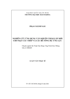 Luận văn thạc sĩ kỹ thuật xây dựng nghiên cứu ứng dụng ván khuôn tháo lắp mới cho mặt cầu thép và cầu bê tông dự ứng lực