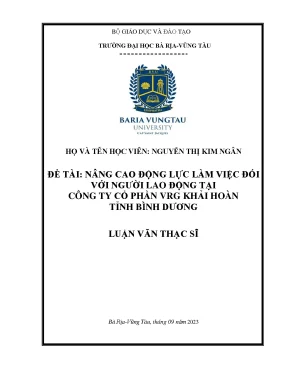 Luận văn thạc sĩ nâng cao động lực làm việc đối với người lao động tại công ty cổ phần vrg khải hoàn tỉnh bình dương