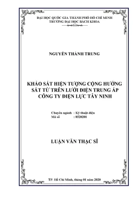 Luận văn thạc sĩ kỹ thuật điện khảo sát hiện tượng cộng hưởng sắt từ trên lưới điện trung áp công ty điện lực tây ninh