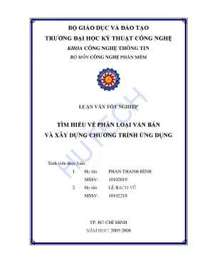 Luận văn tìm hiểu về phân loại văn bản và xây dựng chương trình ứng dụng