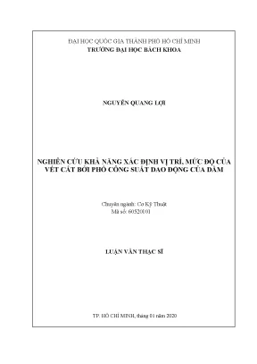 Luận văn thạc sĩ cơ kỹ thuật nghiên cứu khả năng xác định vị trí mức độ của vết cắt bởi phổ công suất dao động của dầm