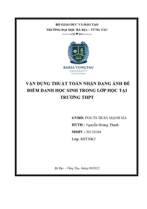 Luận văn thạc sĩ vận dụng thuật toán nhận dạng để điểm danh học sinh trong lớp học tại trường thpt