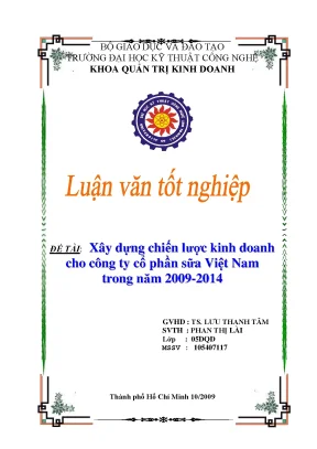 Luận văn xây dựng chiến lược kinh doanh cho công ty cổ phần sữa viêt nam trong năm 2009 2014