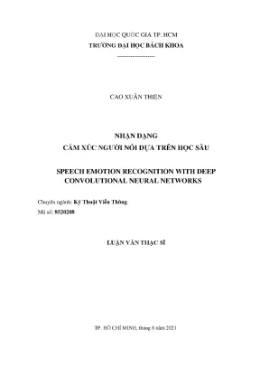 Luận văn thạc sĩ kỹ thuật viễn thông nhận dạng cảm xúc người nói dựa trên học sâu