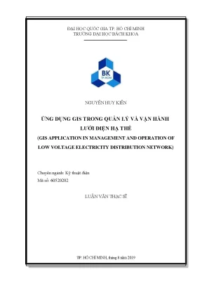 Luận văn thạc sĩ kỹ thuật điện ứng dụng gis trong quản lý và vận hành lưới điện hạ thế