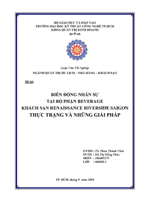 Luận văn tốt nghiệp biến động nhân sự tại bộ phận beverage khách sạn renaissance riverside saigon