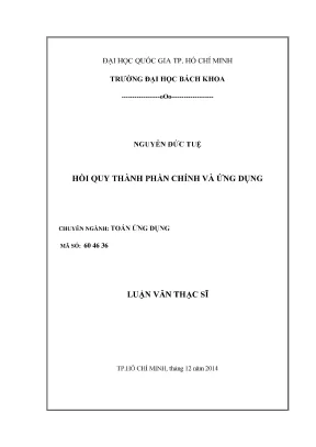 Luận văn thạc sĩ toán ứng dụng hồi quy thành phần chính và ứng dụng