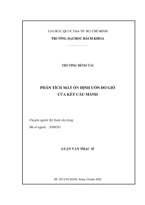 Luận văn thạc sĩ kỹ thuật xây dựng phân tích mất ổn định uốn do gió của kết cấu mảnh