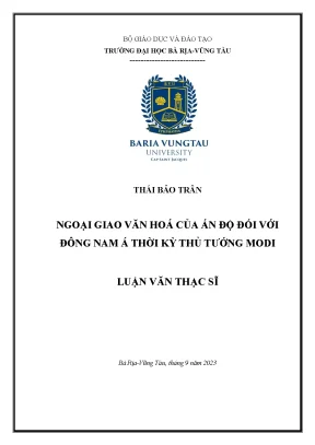Luận văn thạc sĩ ngoại giao văn hóa của ấn độ đối với đông nam á thời kì thủ tướng modi