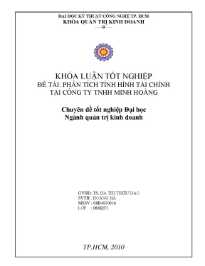 Luận văn phân tích tình hình tài chính tại công ty tnhh minh hoàng