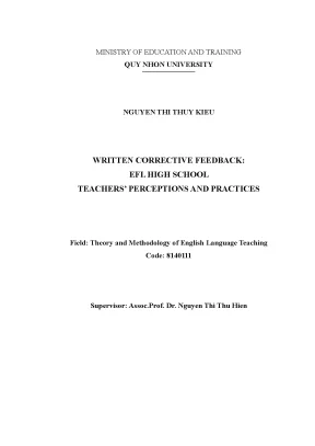 Luận văn thạc sĩ lý thuyết và phương pháp giảng dạy tiếng anh written corrective feedback efl high school teachers perceptions and practices phản hồi sửa lỗi bài viết nhận thức thực hành của giáo viên cấp thpt
