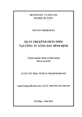 Luận văn thạc sĩ quản trị kênh phân phối tại công ty xăng dầu bình định