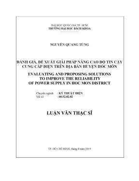 Luận văn thạc sĩ kỹ thuật điện đánh giá đề xuất giải pháp nâng cao độ tin cậy cung cấp điện trên địa bàn huyện hóc môn