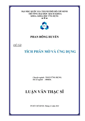 Luận văn thạc sĩ toán ứng dụng tích phân mờ và ứng dụng