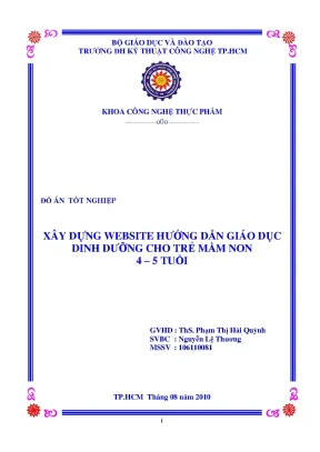Luận văn xây dựng website hướng dẫn giáo dục dinh dưỡng cho trẻ em mầm non 4 5 tuổi