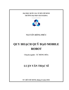 Luận văn thạc sĩ tự động hóa quy hoạch quỹ đạo mobile robot