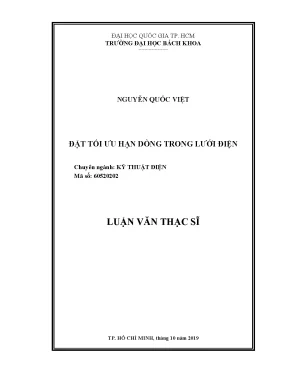 Luận văn thạc sĩ kỹ thuật điện đặt tối ưu hạn dòng trong lưới điện