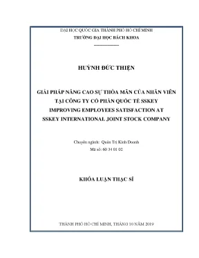Luận văn thạc sĩ quản trị kinh doanh giải pháp nâng cao sự thỏa mãn của nhân viên tại công ty cổ phần quốc tế sskey
