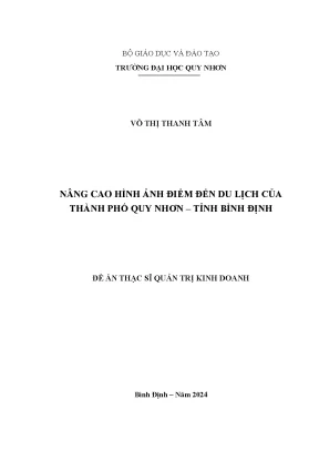 Luận văn thạc sĩ quản trị kinh doanh nâng cao hình ảnh điểm đến du lịch của thành phố quy nhơn tỉnh bình định
