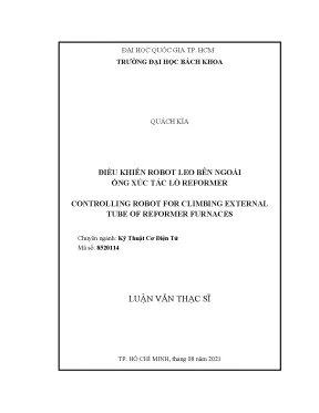 Luận văn thạc sĩ kỹ thuật cơ điện tử điều khiển robot leo bên ngoài ống xúc tác lò reformer
