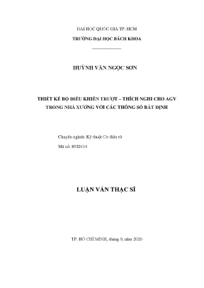Luận văn thạc sĩ kỹ thuật cơ điện tử thiết kế bộ điều khiển trượtthích nghi cho agv trong nhà xưởng với các thông số bất định