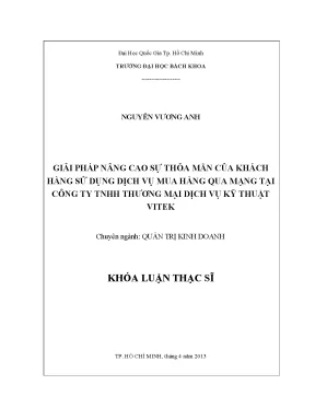 Luận văn thạc sĩ quản trị kinh doanh giải pháp nâng cao sự thỏa mãn của khách hàng sử dụng dịch vụ mua hàng qua mạng tại công ty tnhh thương mại dịch vụ kỹ thuật vitek