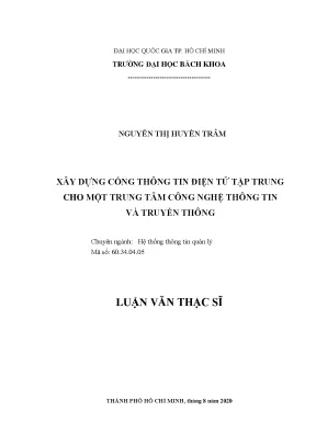 Luận văn thạc sĩ hệ thống thông tin quản lý xây dựng cổng thông tin điện tử tập trung cho một trung tâm công nghệ thông tin và truyền thông