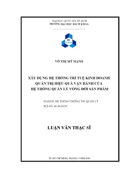 Luận văn thạc sĩ hệ thống thông tin quản lý xây dựng hệ thống trí tuệ kinh doanh quản trị hiệu quả vận hành của hệ thống quản lý vòng đời sản phẩm