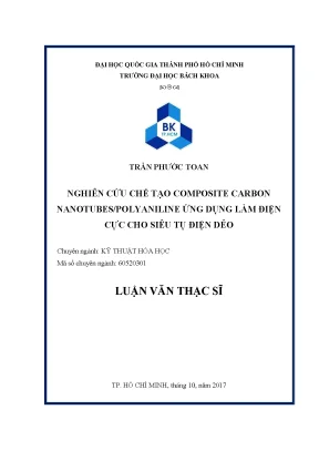 Luận văn thạc sĩ kỹ thuật hóa học nghiên cứu chế tạo composite carbon nanotubespolyaniline ứng dụng làm điện cực cho siêu tụ điện dẻo