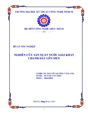 Luận văn nghiên cứu sản xuất nước giải khát chanh dây lên men