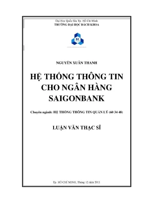 Luận văn thạc sĩ hệ thống thông tin quản lý hệ thống thông tin cho ngân hàng saigonbank