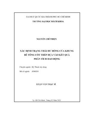 Luận văn thạc sĩ kỹ thuật xây dựng xác định trạng thái hư hỏng của khung bê tông cốt thép dựa vào kết quả phân tích dao động