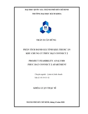 Luận văn thạc sĩ quản trị kinh doanh phân tích đánh giá tính khả thi dự án khu chung cư phúc đạt connect 2