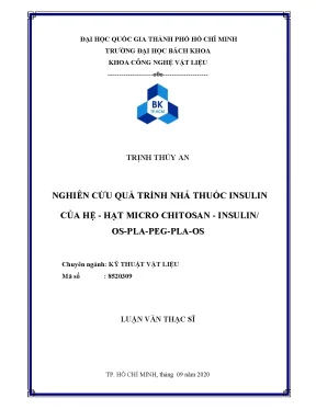Luận văn thạc sĩ kỹ thuật vật liệu nghiên cứu quá trình nhả thuốc insulin của hệ hạt micro chitosabinsulin