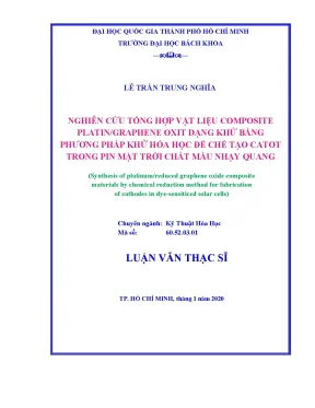 Luận văn thạc sĩ kỹ thuật hóa học nghiên cứu tổng hợp vật liệu composite platin